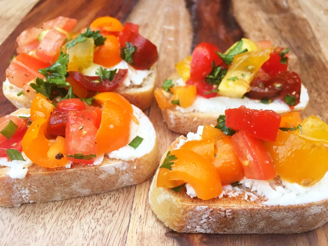 Goat Cheese Bruschetta Forks & Vines